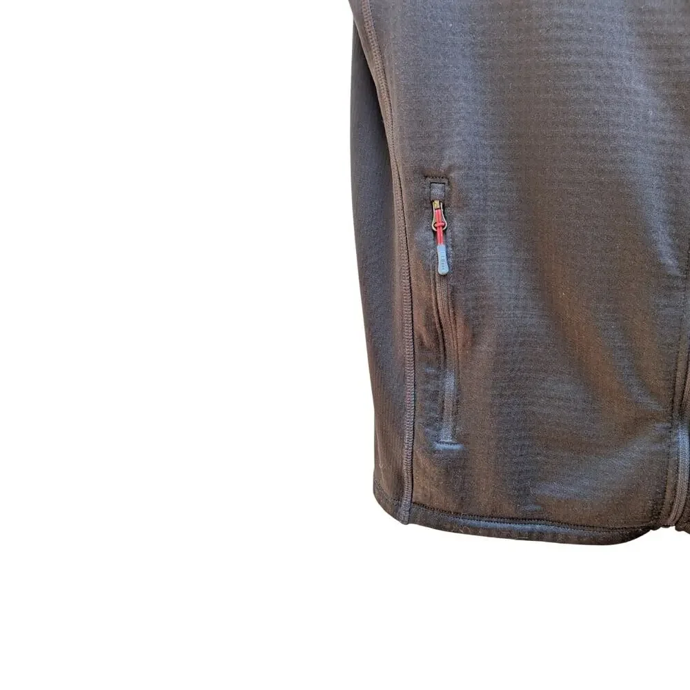 LL Bean Men's Medium Polartec Vest Black Full Zip Outdoor Hiking Trail